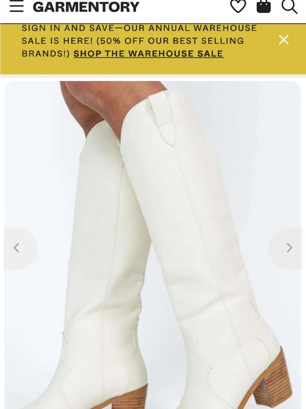 Billini White Over-the-Knee Western Boots with Stacked Heel